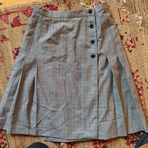 Pendleton Black and Gray Checkered A-Line Skirt